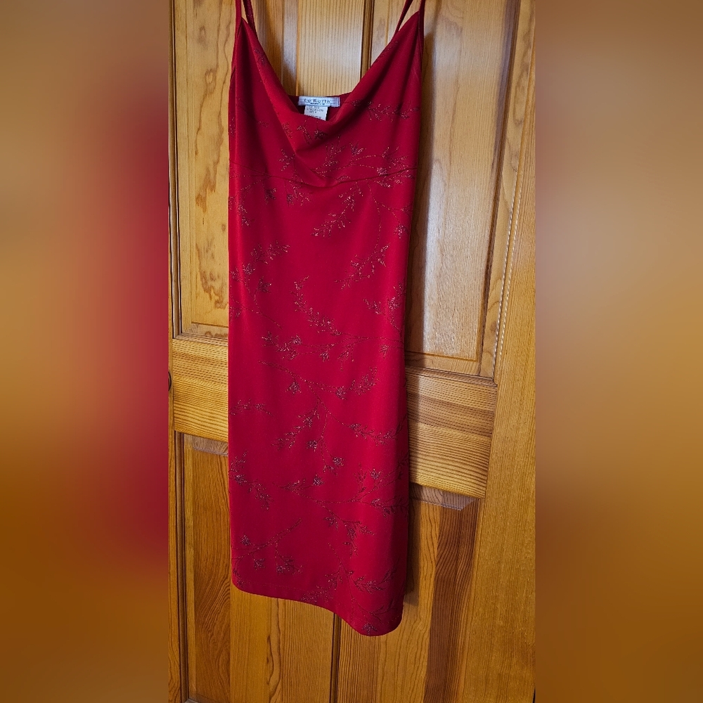 Vintage La Belle Red Cocktail Dress With Details